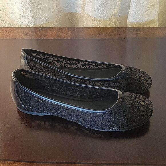 BRAND NEW  TOUTOU ELENA BLACK BALLET FLATS LACE  WOMEN"S SHOES - Picture 7 of 16